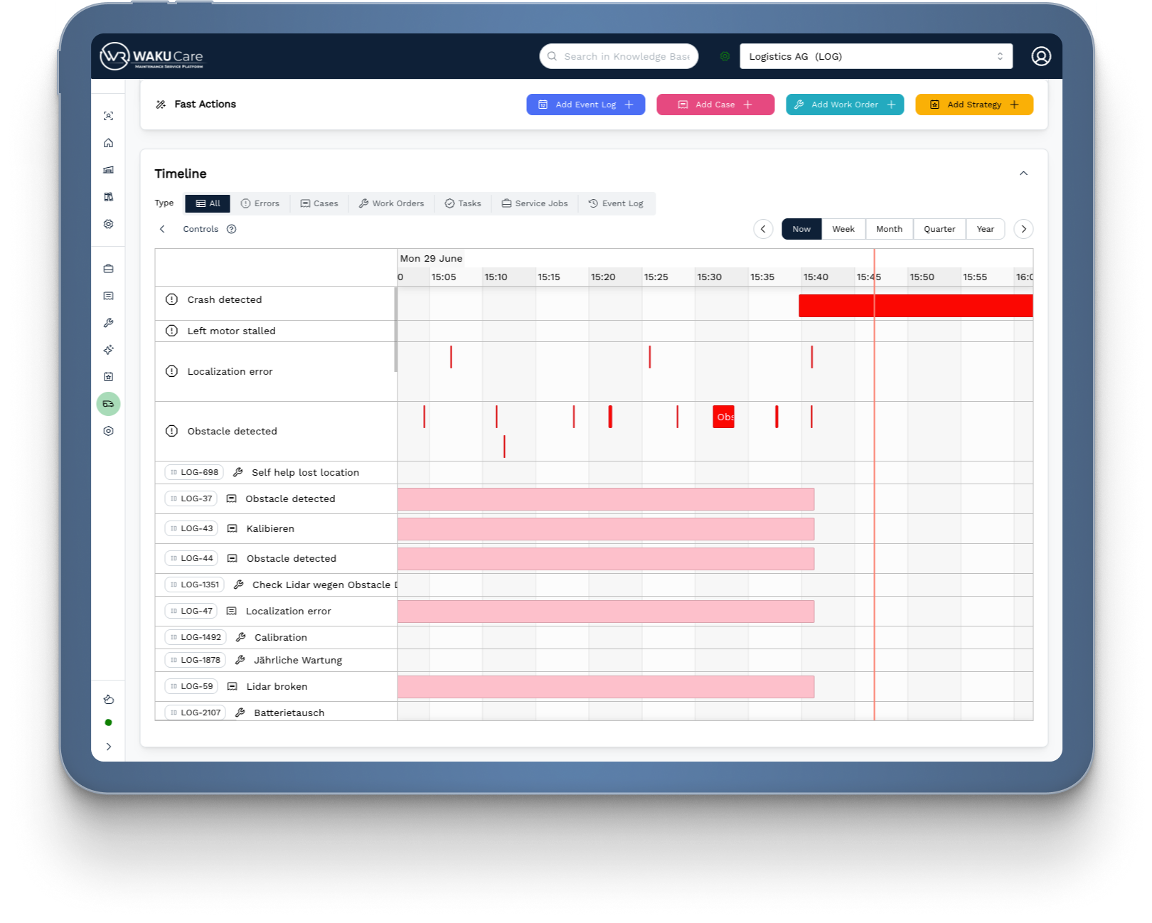 WAKU Care - EAM - Device Record File - Timeline